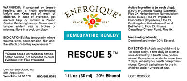 Energique RESCUE 5 Flower Essence 1 oz