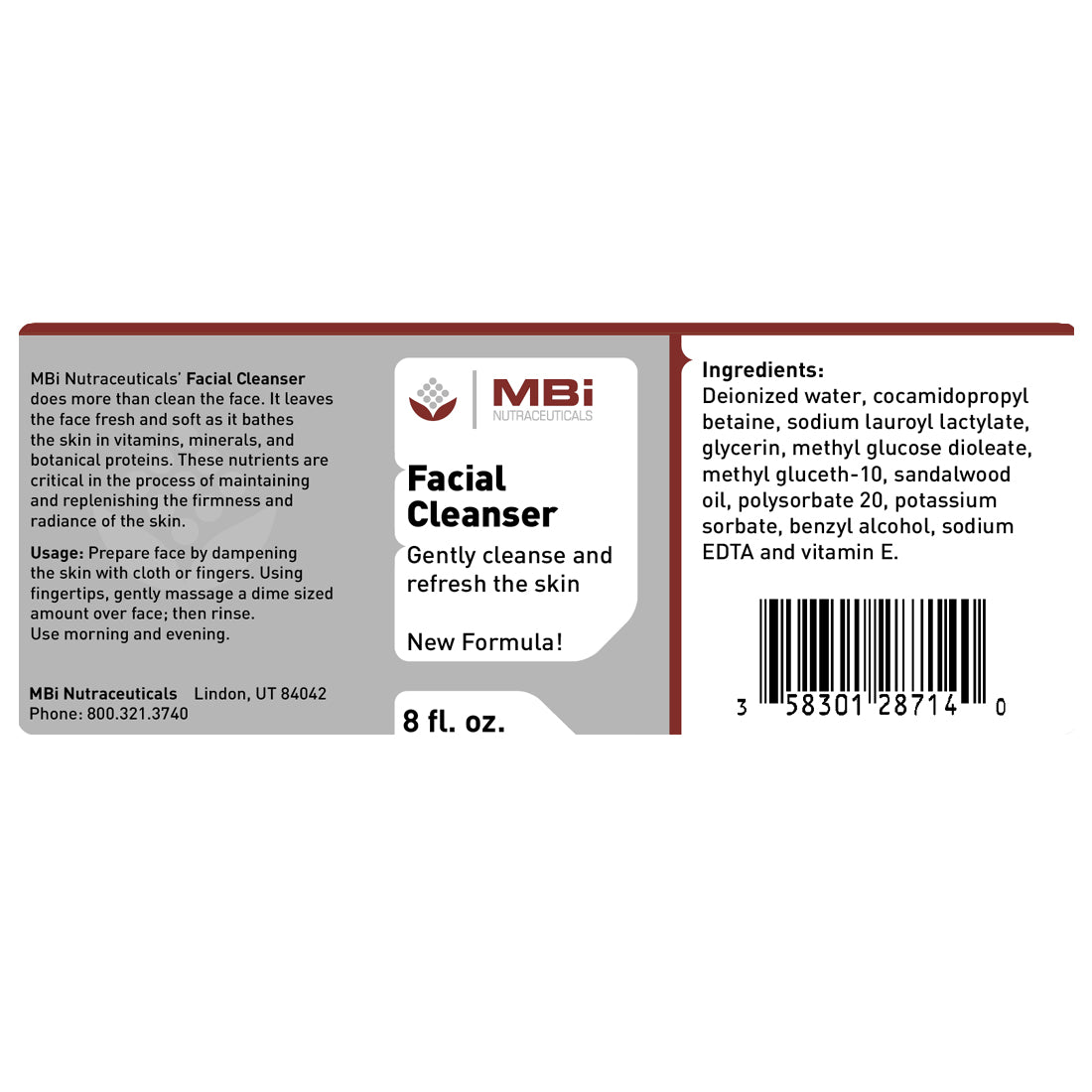 MBi Nutraceuticals Facial Cleanser 8 oz.