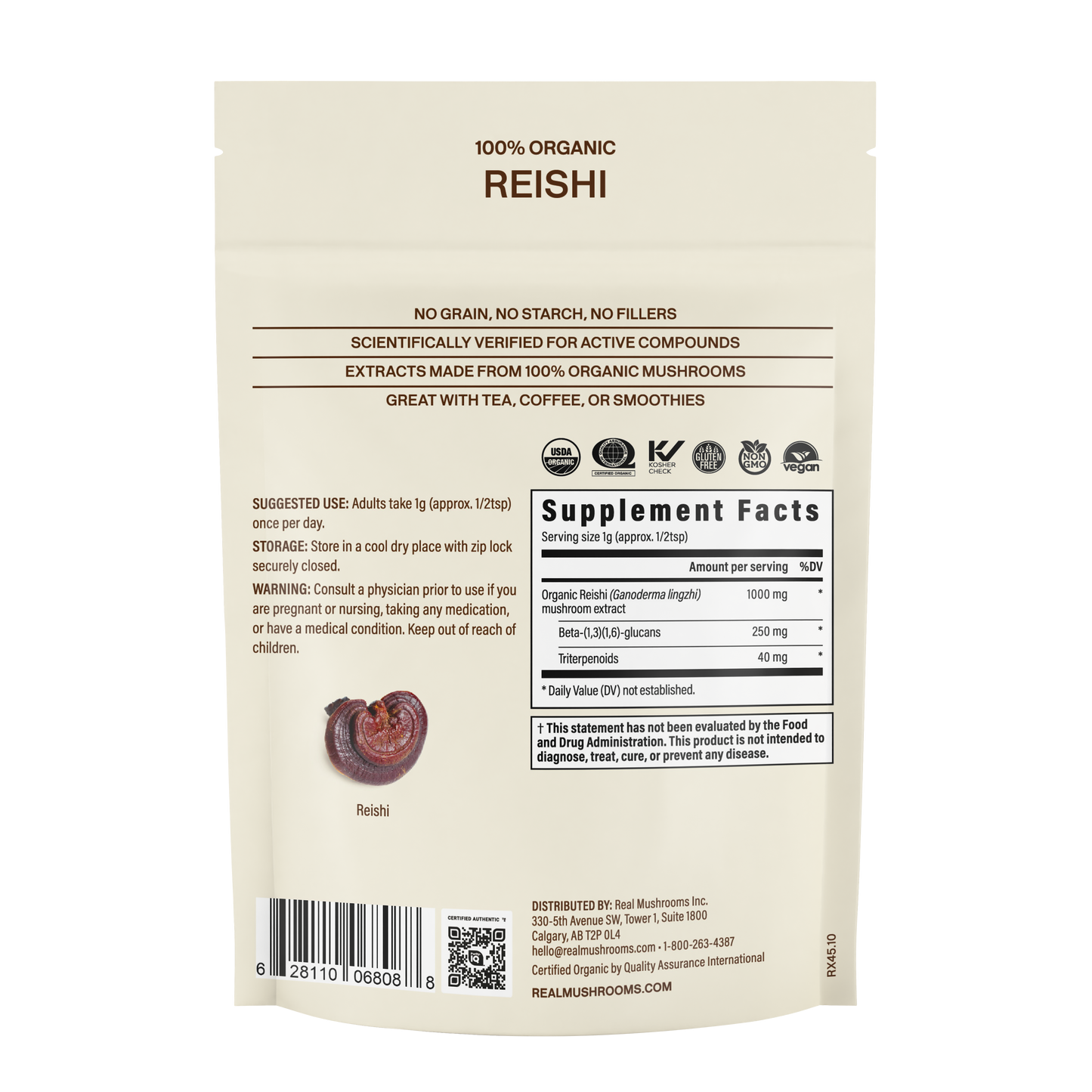 Reishi Mushroom Extract Bulk Powder
