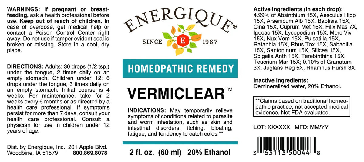 Energique VERMICLEAR (PARASITE DETOX) 2 oz