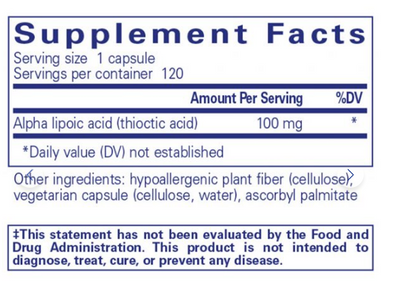 Alpha Lipoic Acid 100 mg (120 CAPS)