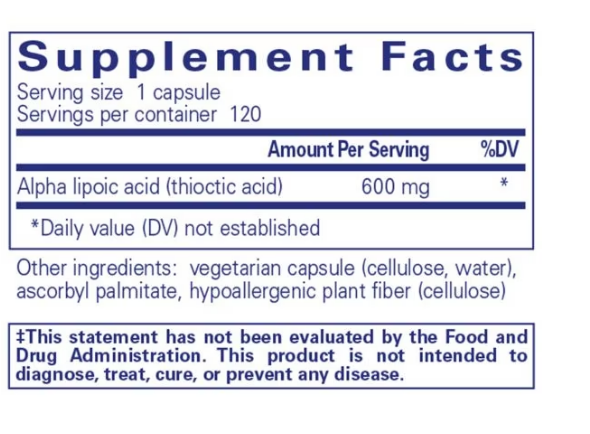 Alpha Lipoic Acid 600 mg (120 CAPS)