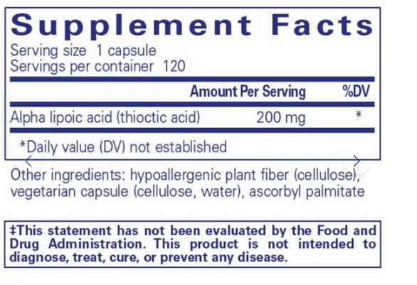 Alpha Lipoic Acid 200 mg (120)
