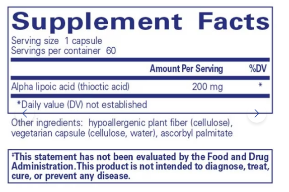Alpha Lipoic Acid 200 mg (60)
