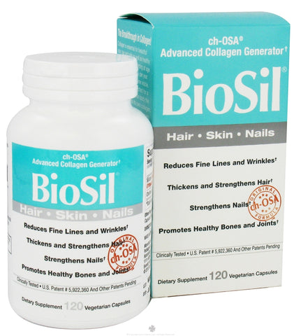 Natural Factors BioSil Hair Skin Nails Vegetarian Capsules (120)