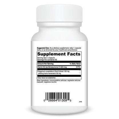 Vitamin K2 + Resveratrol (60 Capsules)