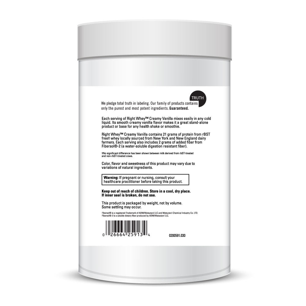 Right Whey™ Creamy Vanilla (30 Servings)