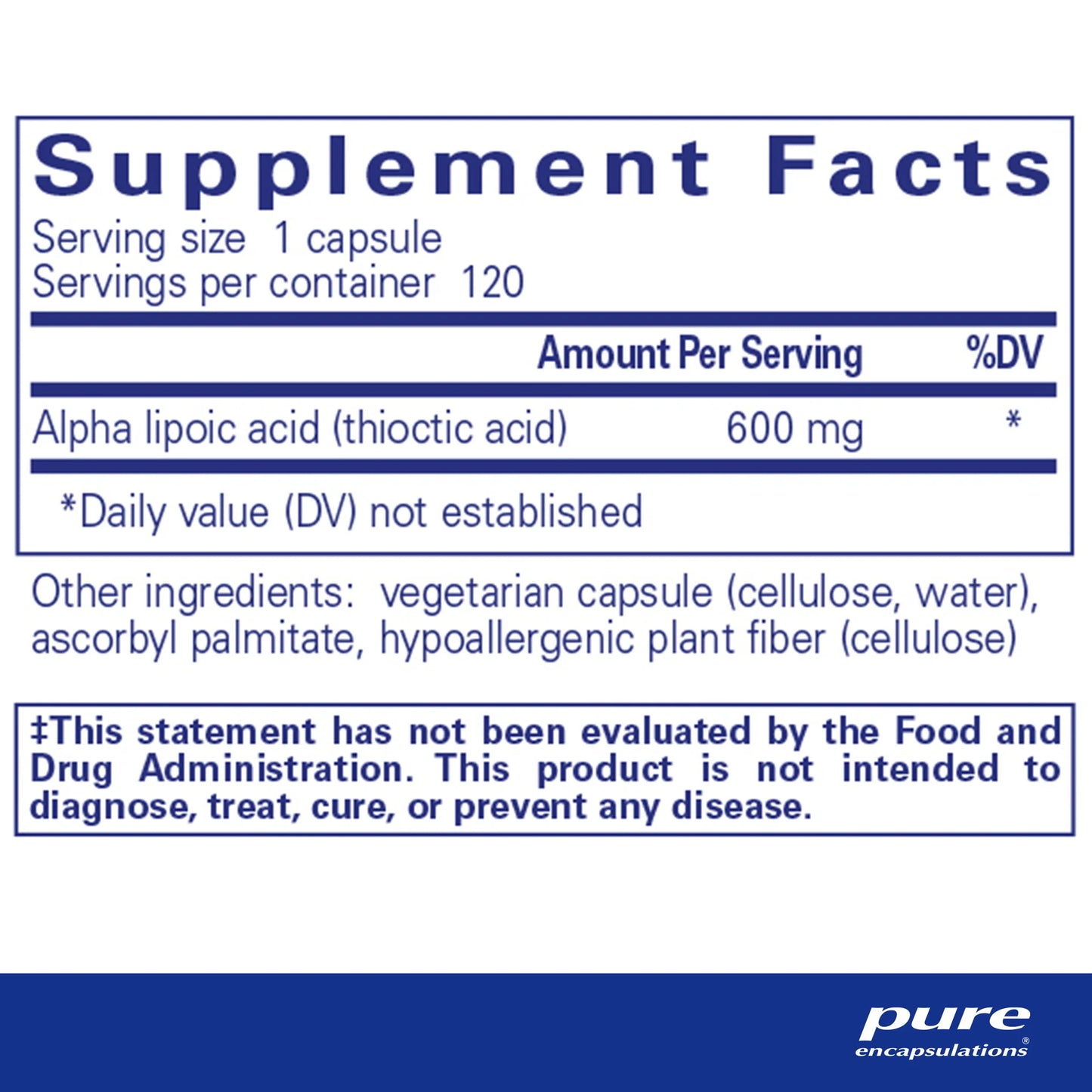 Alpha Lipoic Acid 600 mg (120 CAPS)