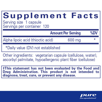 Alpha Lipoic Acid 600 mg (120 CAPS)