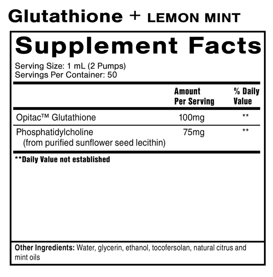 Glutathione + Lemon Mint (1.7 fl oz / 50 ml) (COLD SHIP)