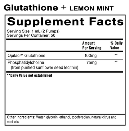 Glutathione + Lemon Mint (1.7 fl oz / 50 ml) (COLD SHIP)