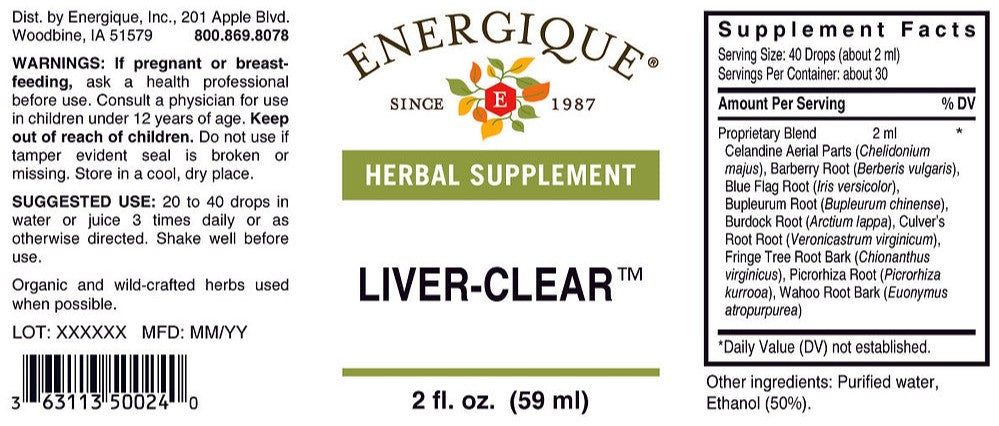 Energique LIVER-CLEAR 2 oz 50% Herbal